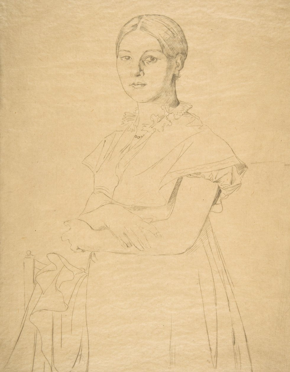 Madame Granger, etter Ingres, 1867. av Felix Bracquemond