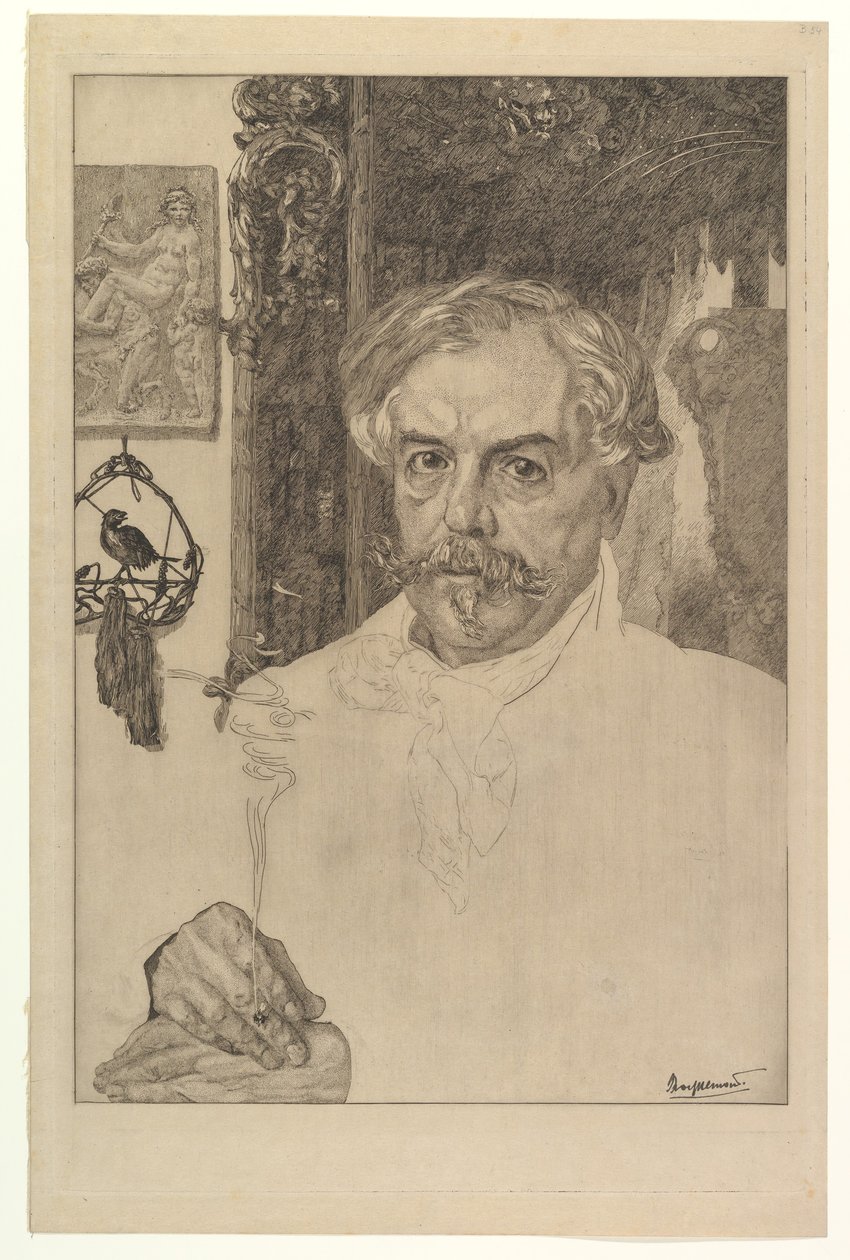 Portrett av Edmond de Goncourt, 1881. av Felix Bracquemond