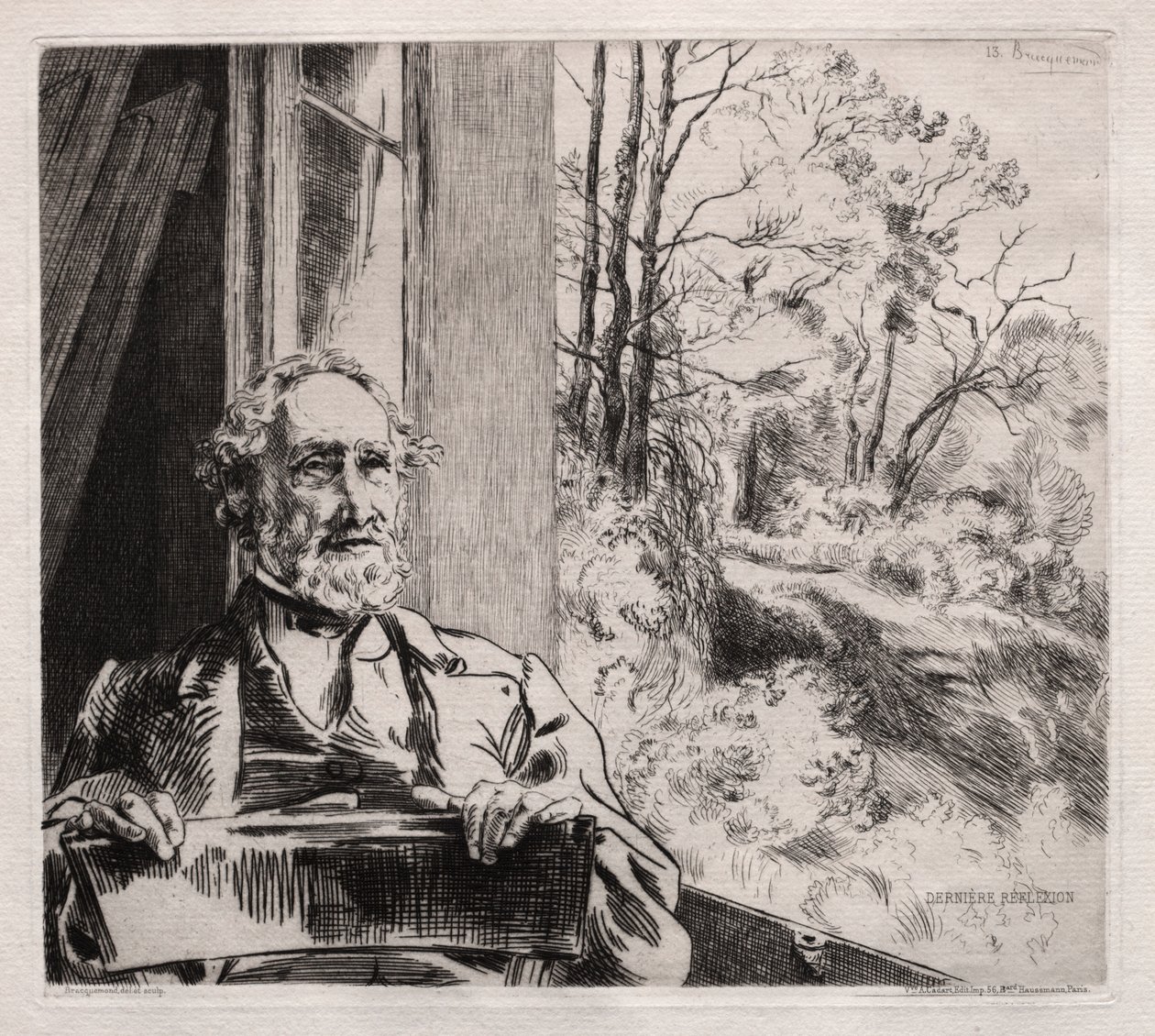 Portrett av Meyer Heine, 1860-årene. av Felix Bracquemond