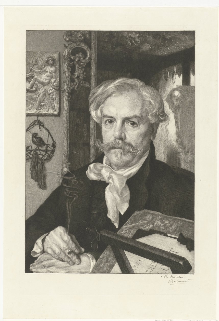 Portrett av forfatteren Edmond de Goncourt Portrett av Edmond de Goncourt av Felix Bracquemond
