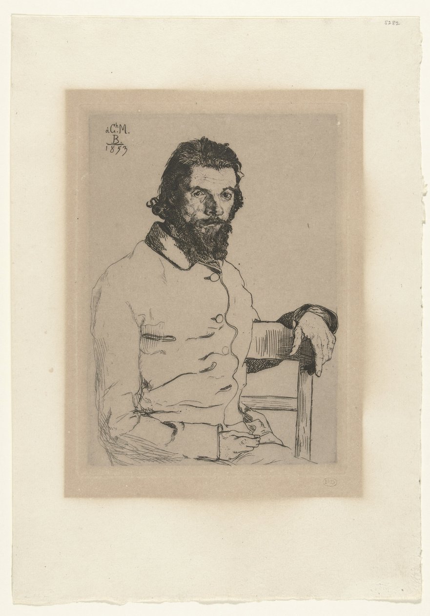 Portrett av kunstneren Charles Méryon av Felix Bracquemond