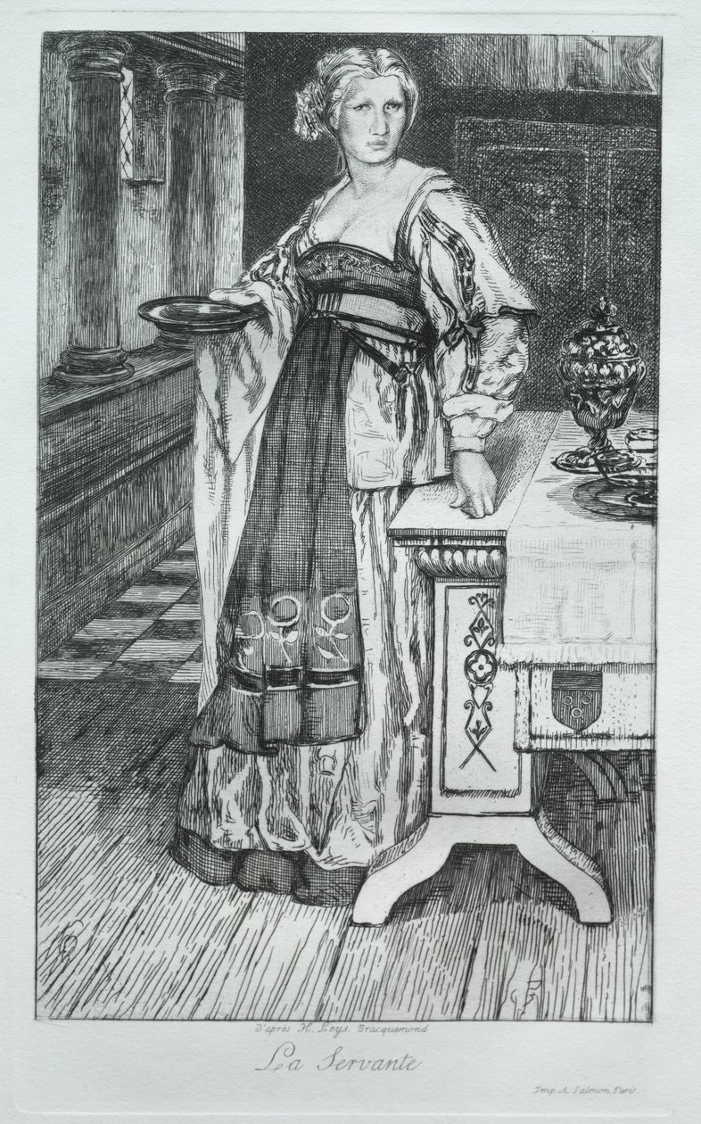Tjeneren, etter H. Leys av Felix Bracquemond
