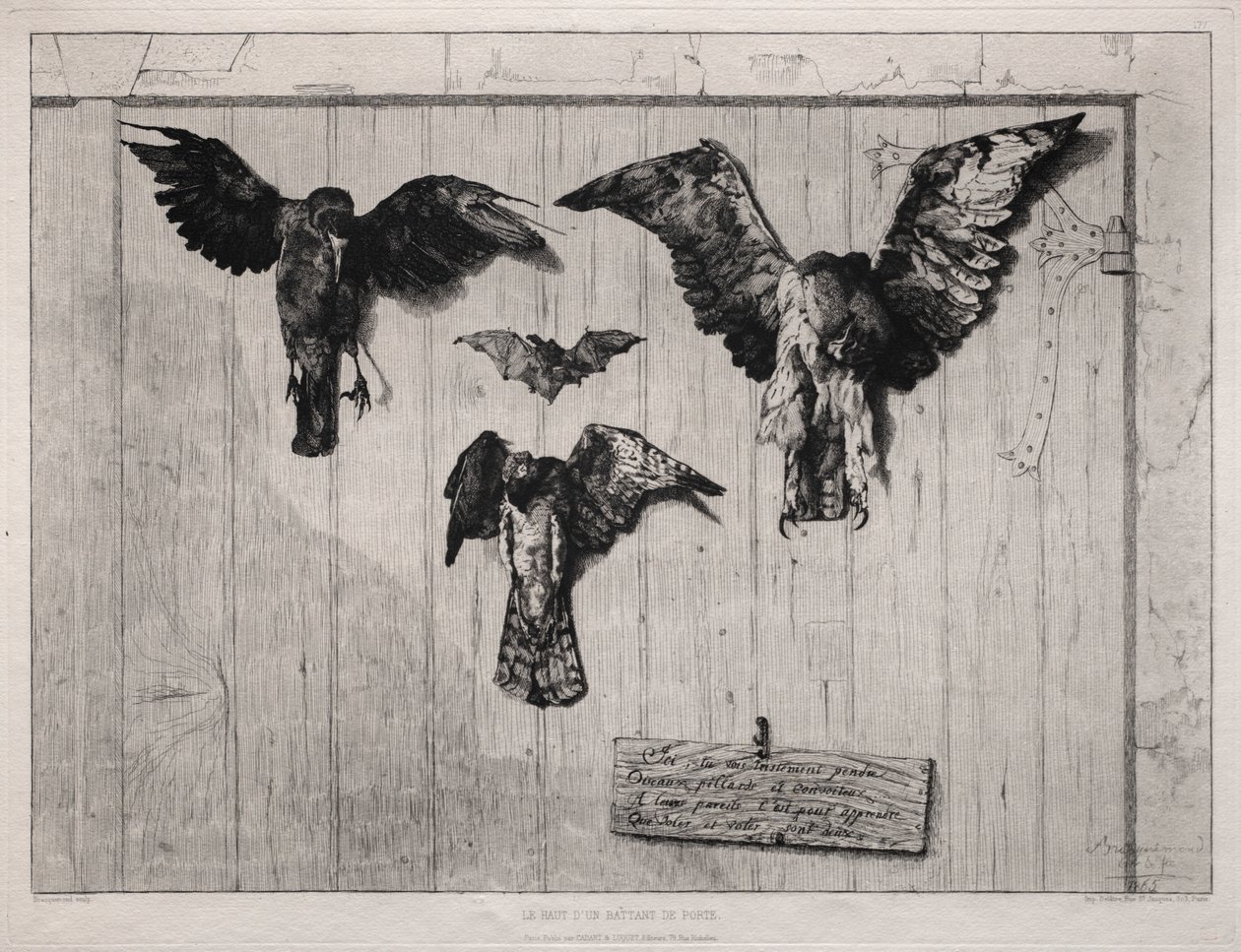 The Top of the Swing-Door, 1852 trykt 1865. av Felix Bracquemond