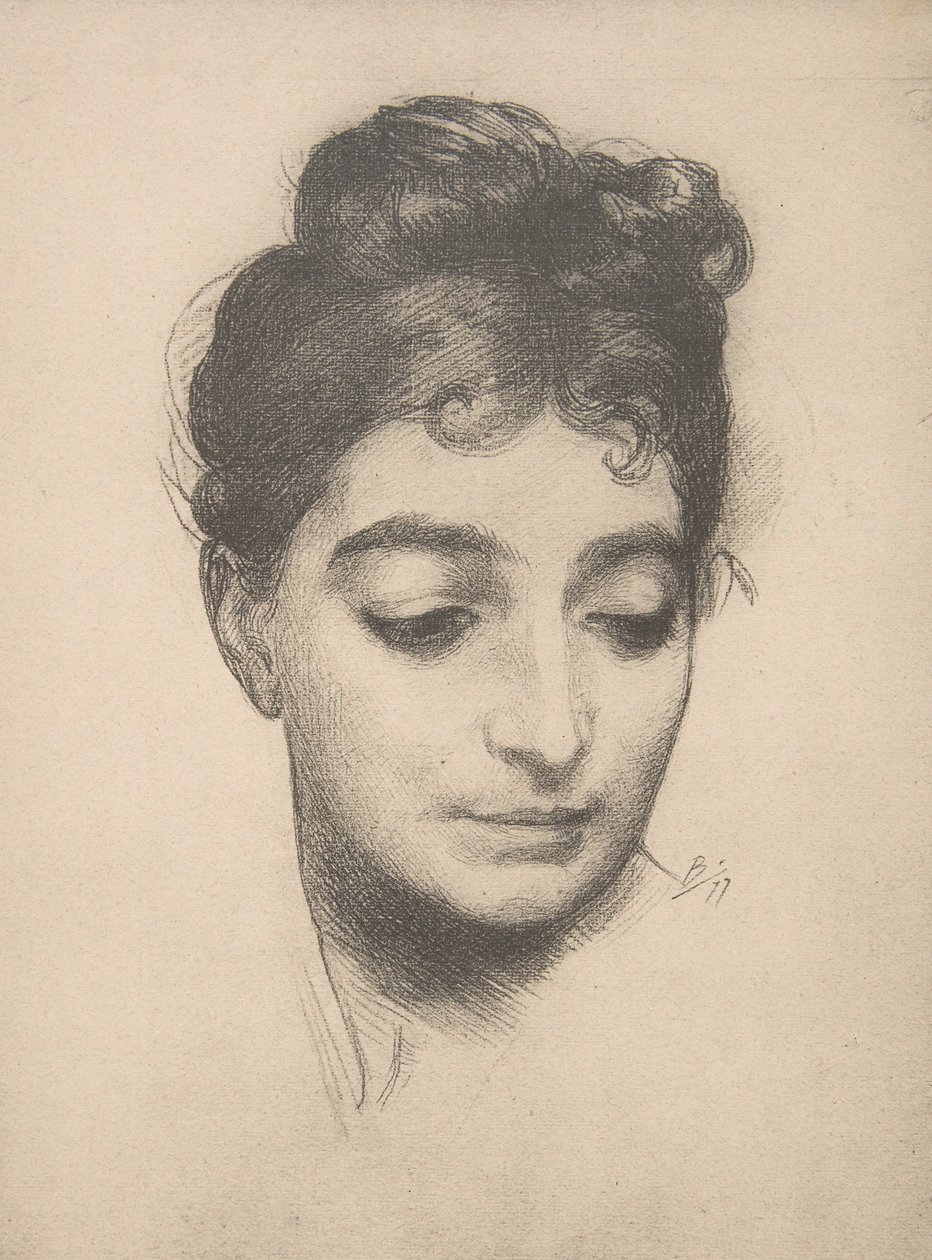 Kvinnehode, fra L'Estampe Moderne, 1897-99. av Felix Bracquemond