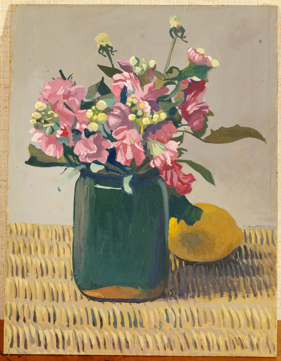 En bukett med blomster og en sitron, 1924 av Felix Edouard Vallotton