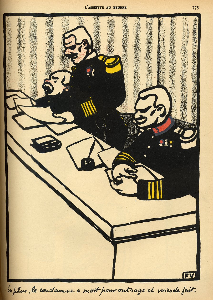 En militærdomstol uttaler en dødsdom, fra 
