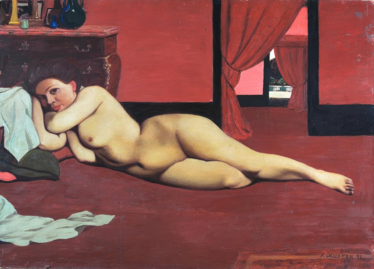 Naken i den røde salongen av Felix Edouard Vallotton