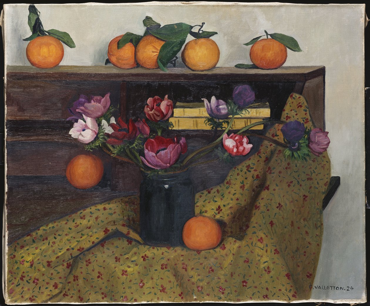 Anemoner og appelsiner, 1924 av Felix Edouard Vallotton