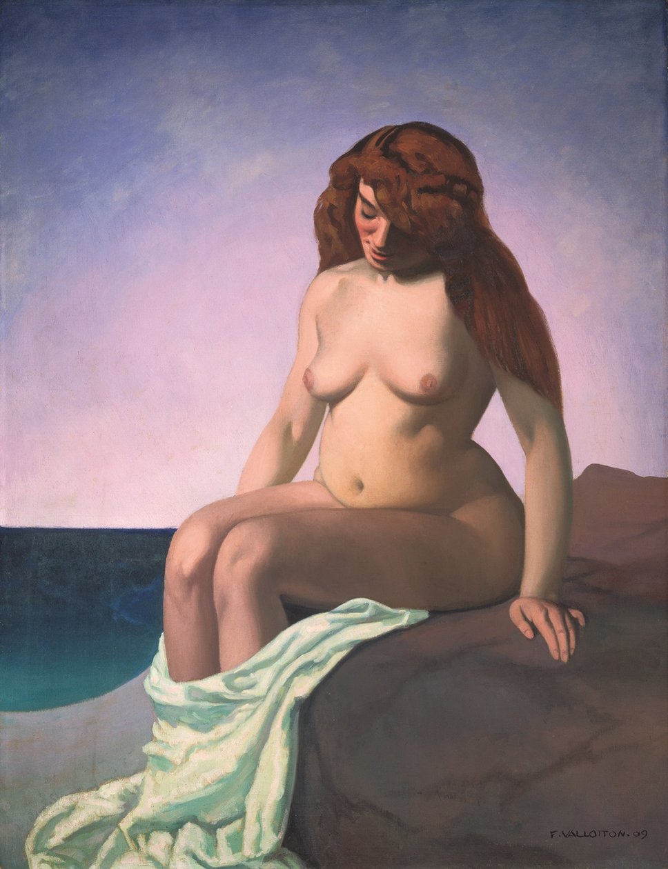 Badende ved berget, 1909 av Felix Edouard Vallotton