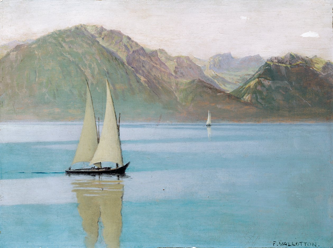 Båt på Genfersjøen, 1892 av Felix Edouard Vallotton