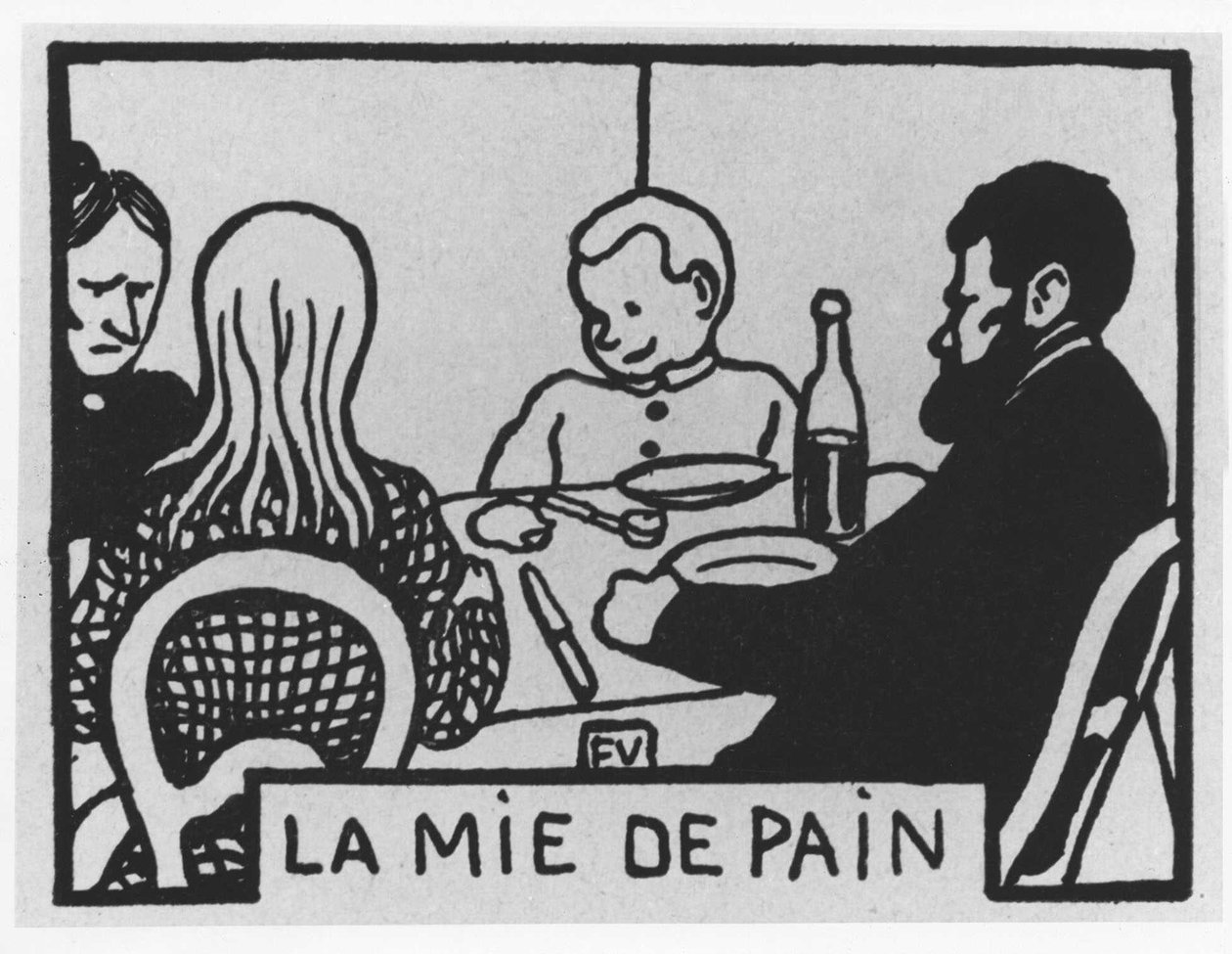 Gulrothår: ""la crumb de pain"", Jules Renard, illustrasjon av Felix Vallotton, red. Flammarion. av Felix Edouard Vallotton