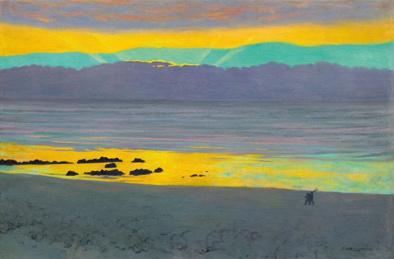 Gul og grønn solnedgang, 1911. av Felix Edouard Vallotton