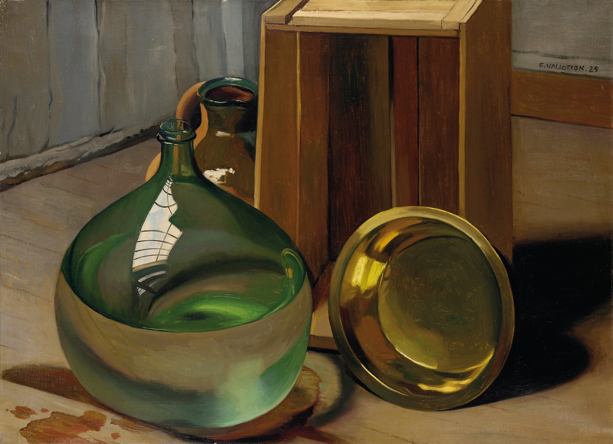 Demijohn og kasse, 1925 av Felix Edouard Vallotton
