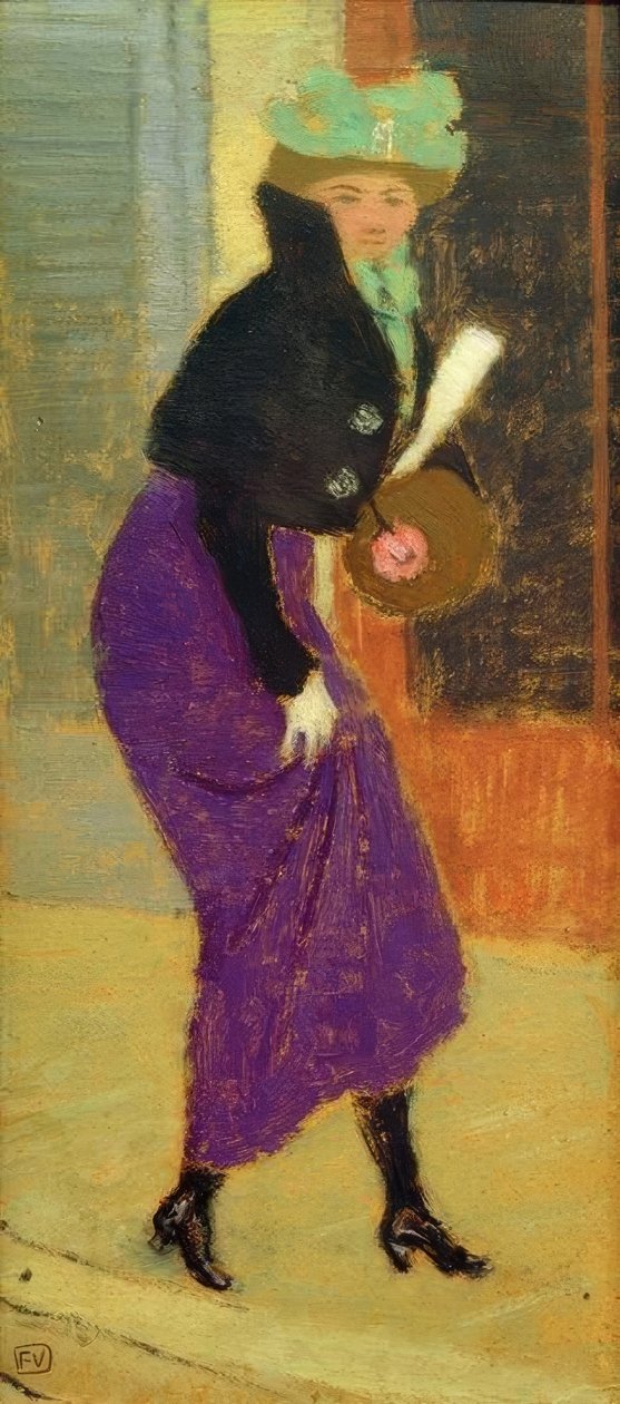 I gata: Kvinne med erme av Felix Edouard Vallotton