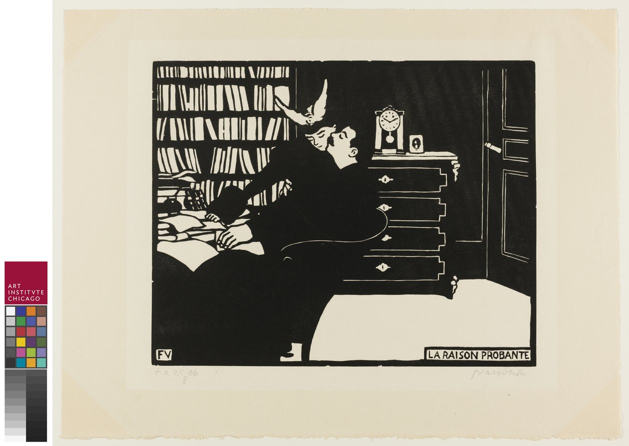 Den overbevisende grunnen - La raison probante. (Plate 14 fra serien "Intimités") av Felix Edouard Vallotton