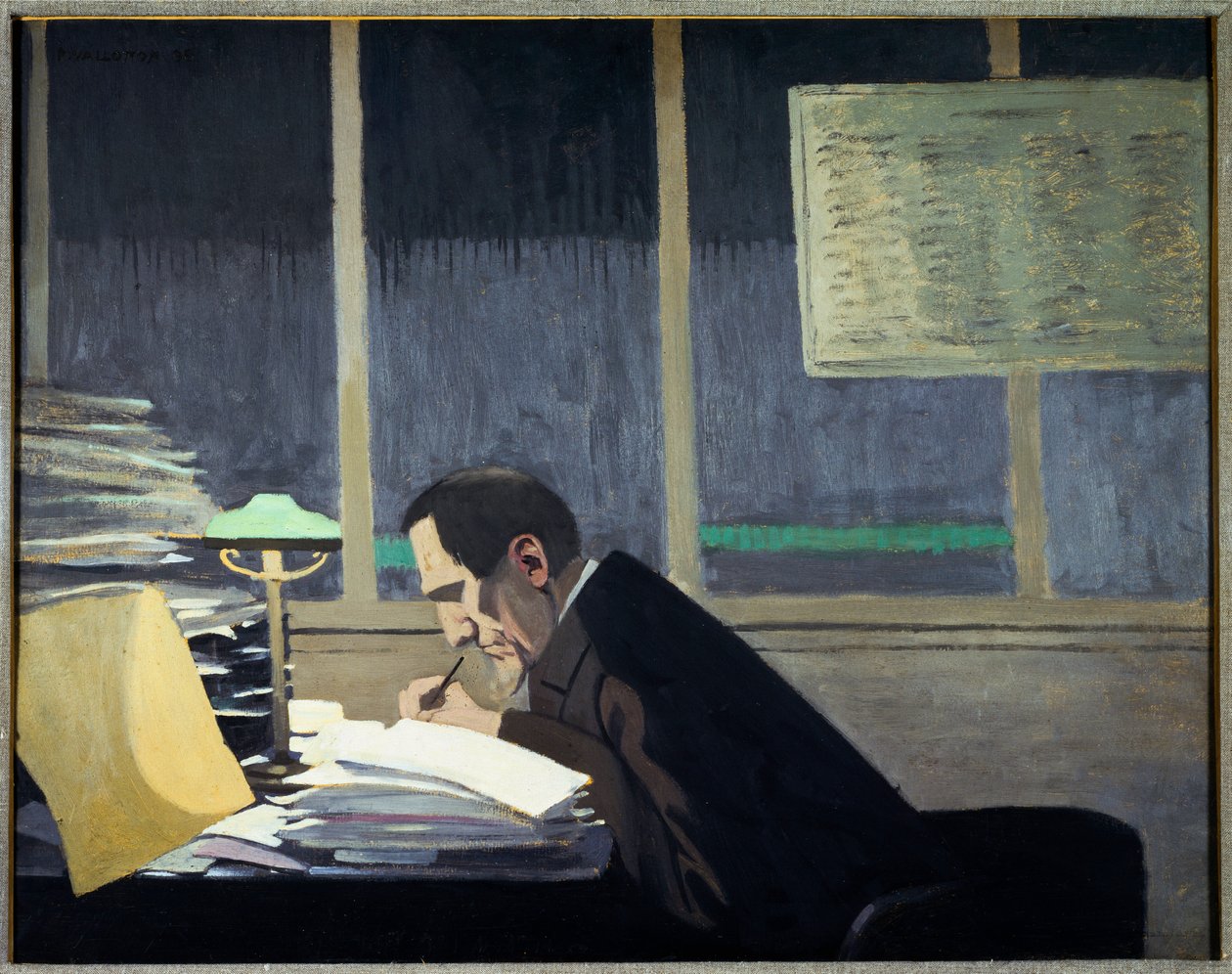 Felix Feneon på Revue Blanche (olje om bord av Felix Edouard Vallotton