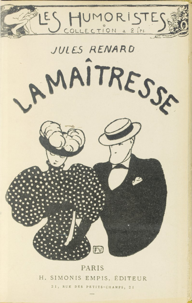 Forside av "The Mistress" av Jules Renard, 1896 av Felix Edouard Vallotton