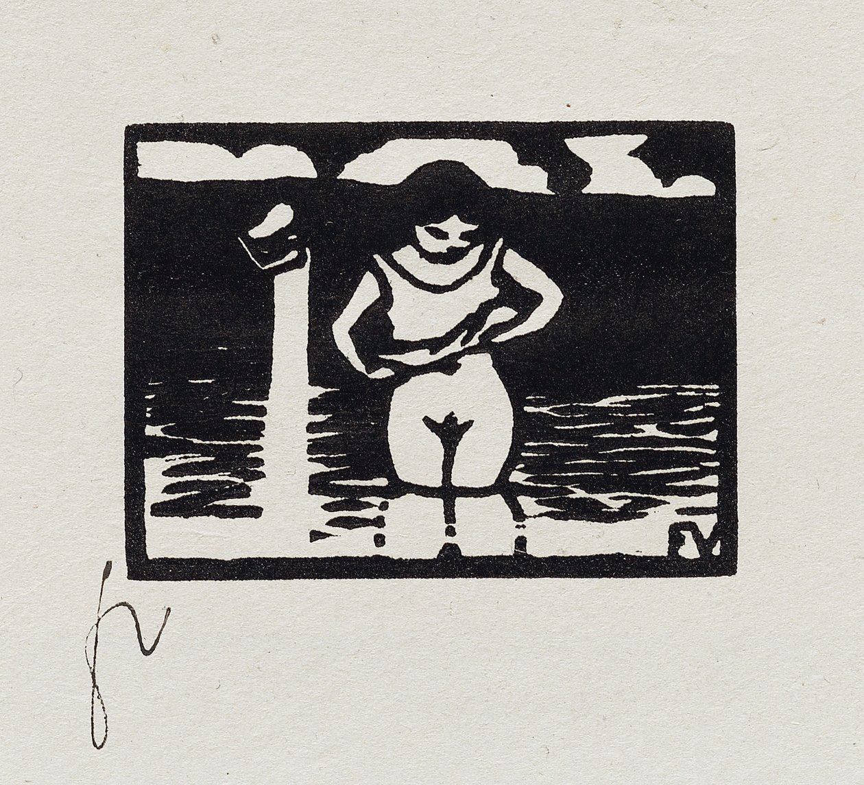 Girl Removing her Shirt, VI fra "Les Petites Baigneuses", 1893 av Felix Edouard Vallotton