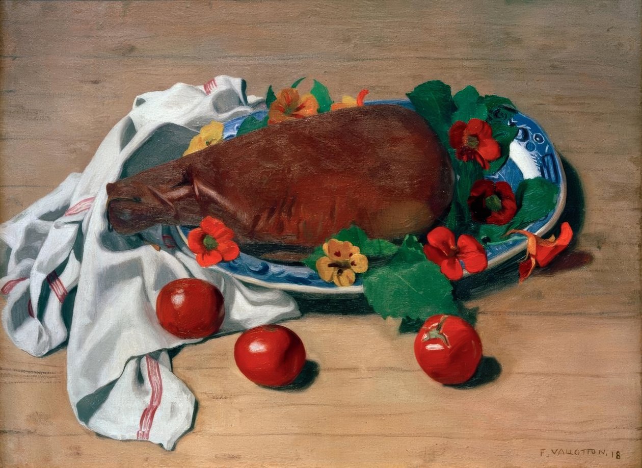 Skinke og tomater av Felix Edouard Vallotton