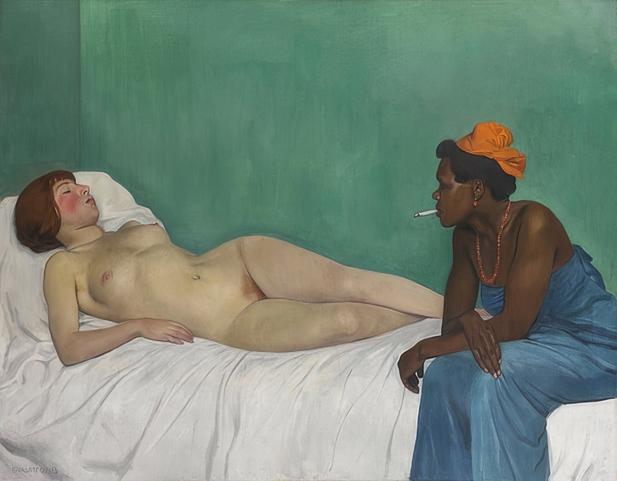 La Blanche et la Noire (Det hvite og det svarte). 1913 av Felix Edouard Vallotton
