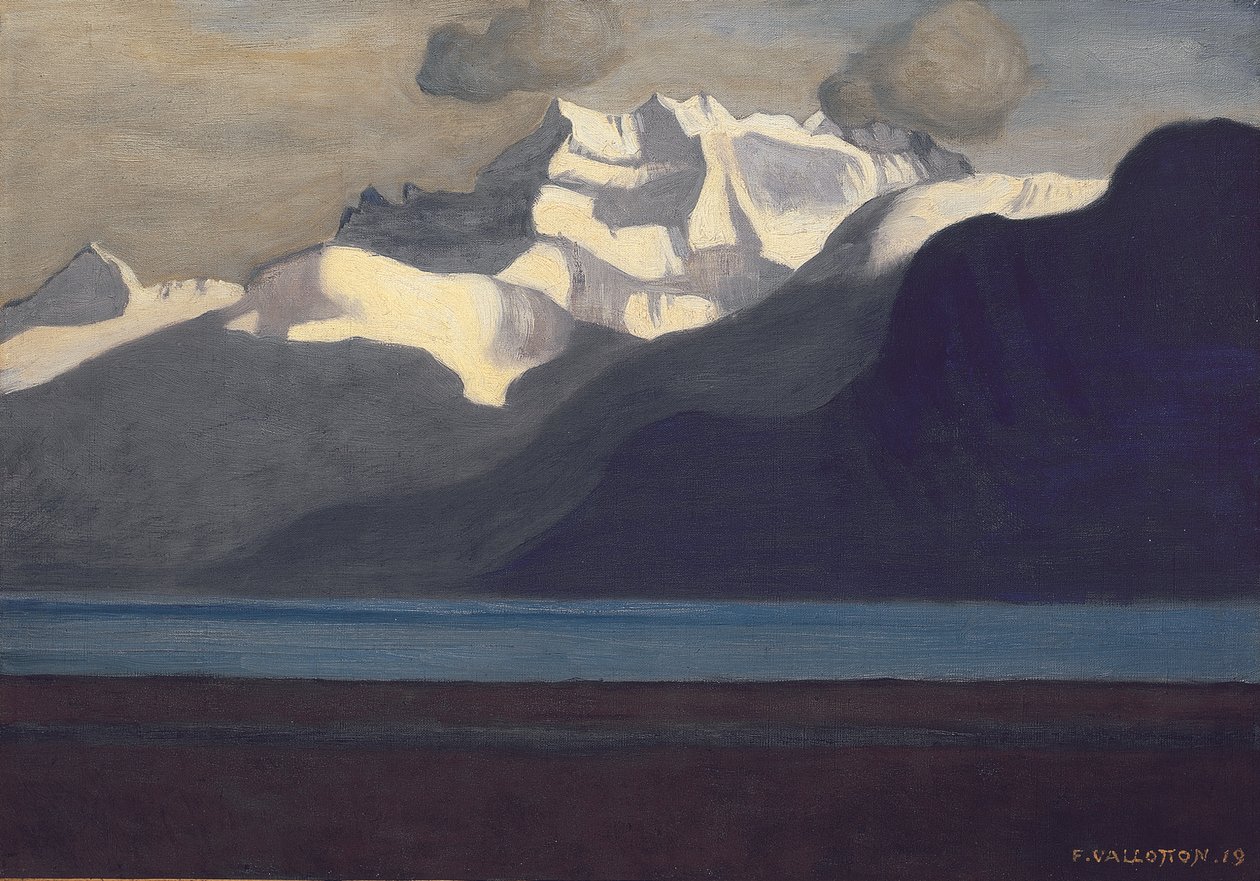 Genfersjøen og Dents-du-Midi, 1919 av Felix Edouard Vallotton