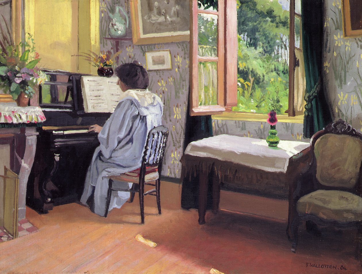 Dame ved pianoet av Felix Edouard Vallotton
