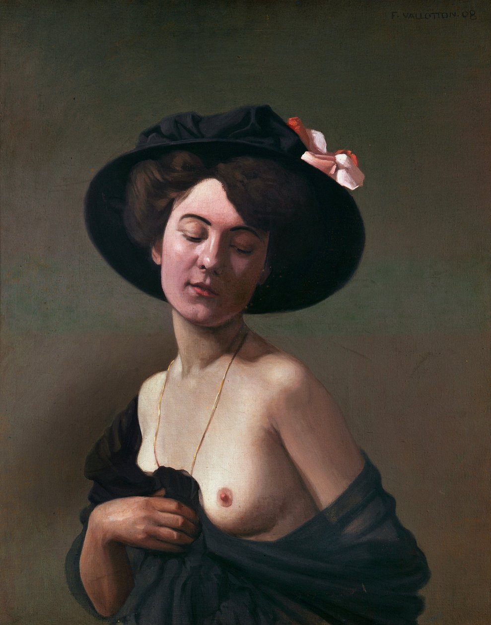 Lady in a Black Hat, 1908 av Felix Edouard Vallotton