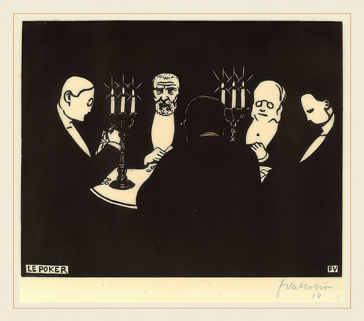 Le Poker (Poker). 1896 av Felix Edouard Vallotton