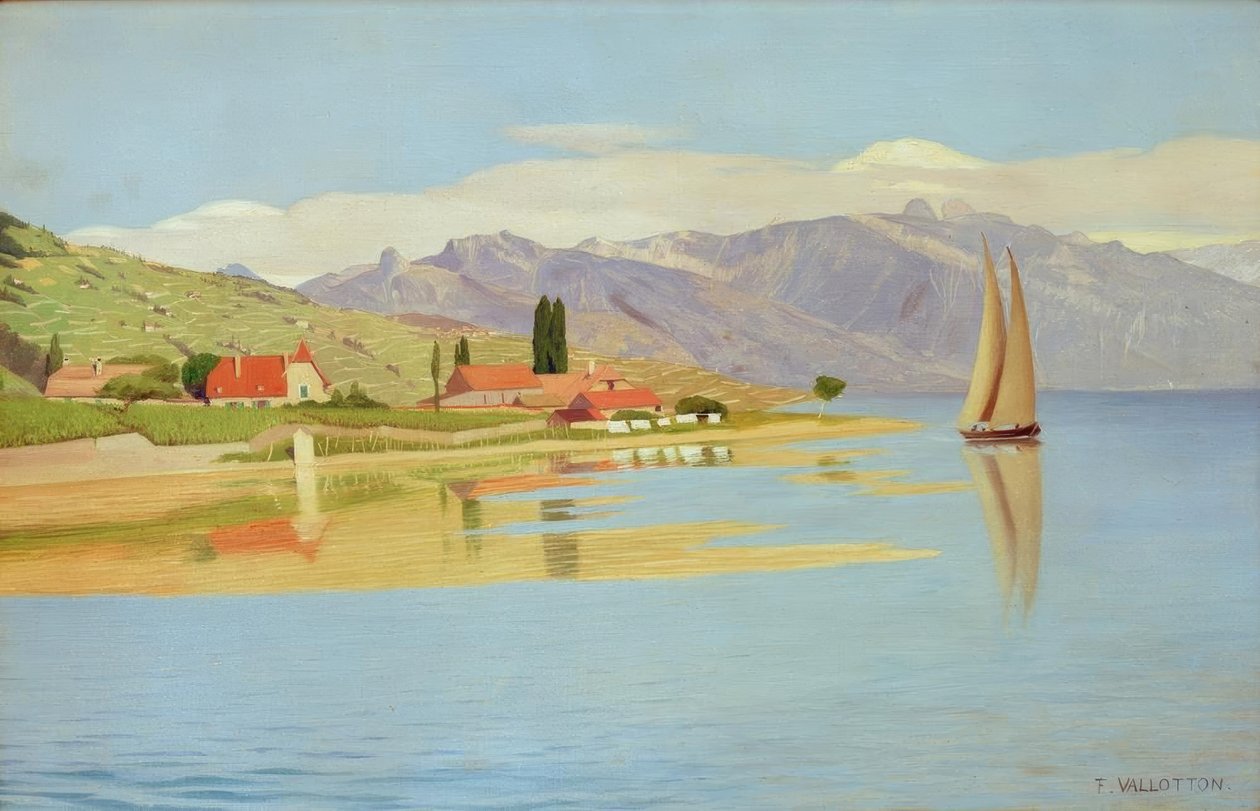 Havnen i Pully av Felix Edouard Vallotton
