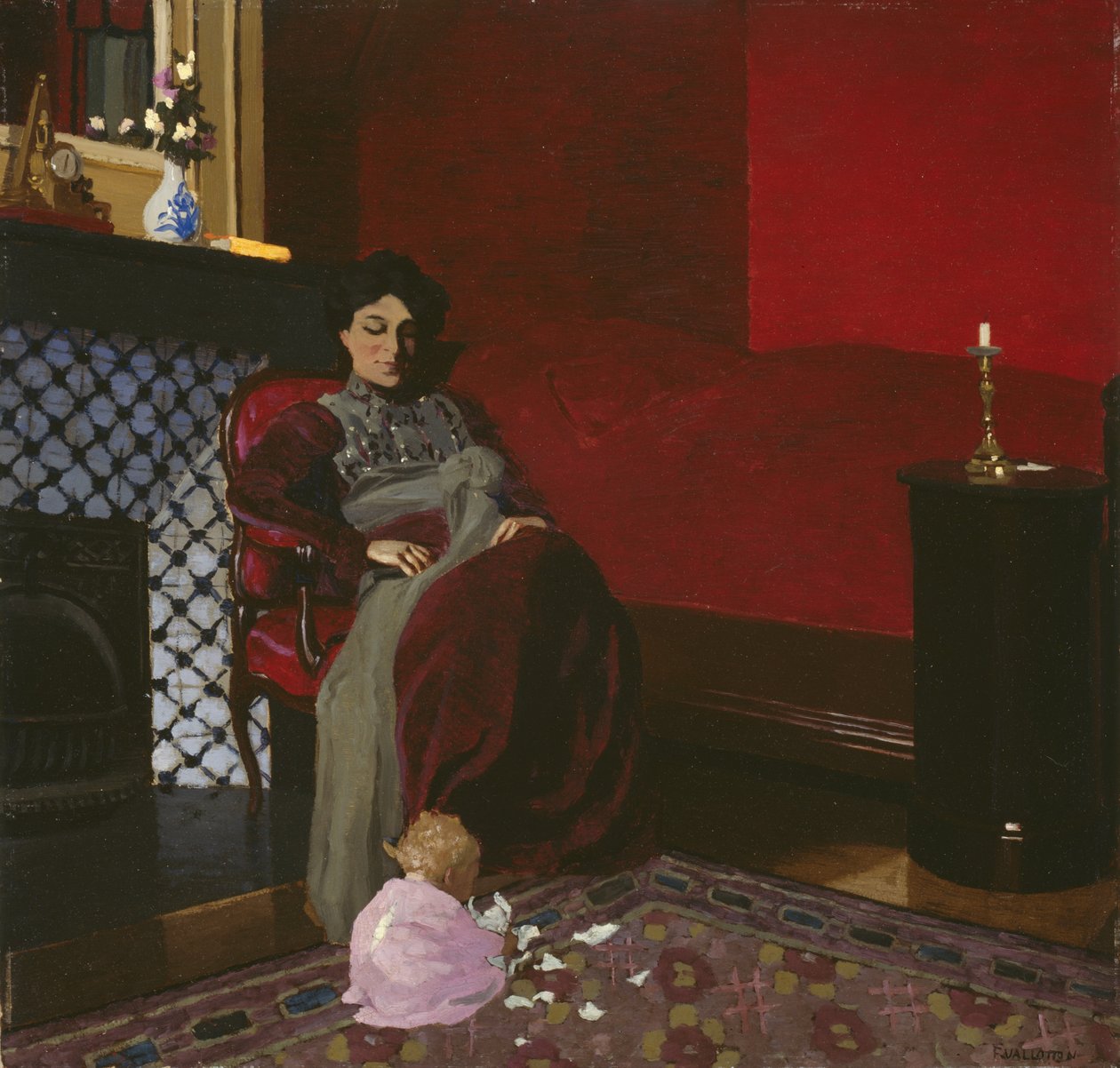Madame Vallotton og hennes niese, Germaine Aghion, 1899 av Felix Edouard Vallotton