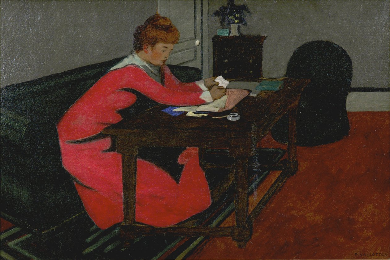 Misia ved skrivebordet hennes, 1897 av Felix Edouard Vallotton