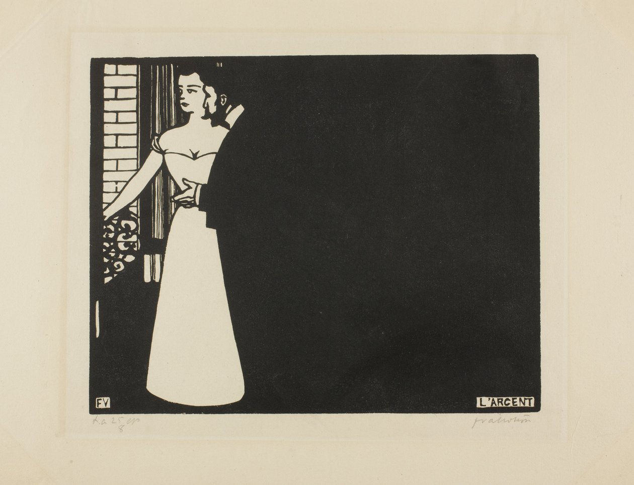 Penger, tallerken fem fra "Intimacies", 1898 av Felix Edouard Vallotton