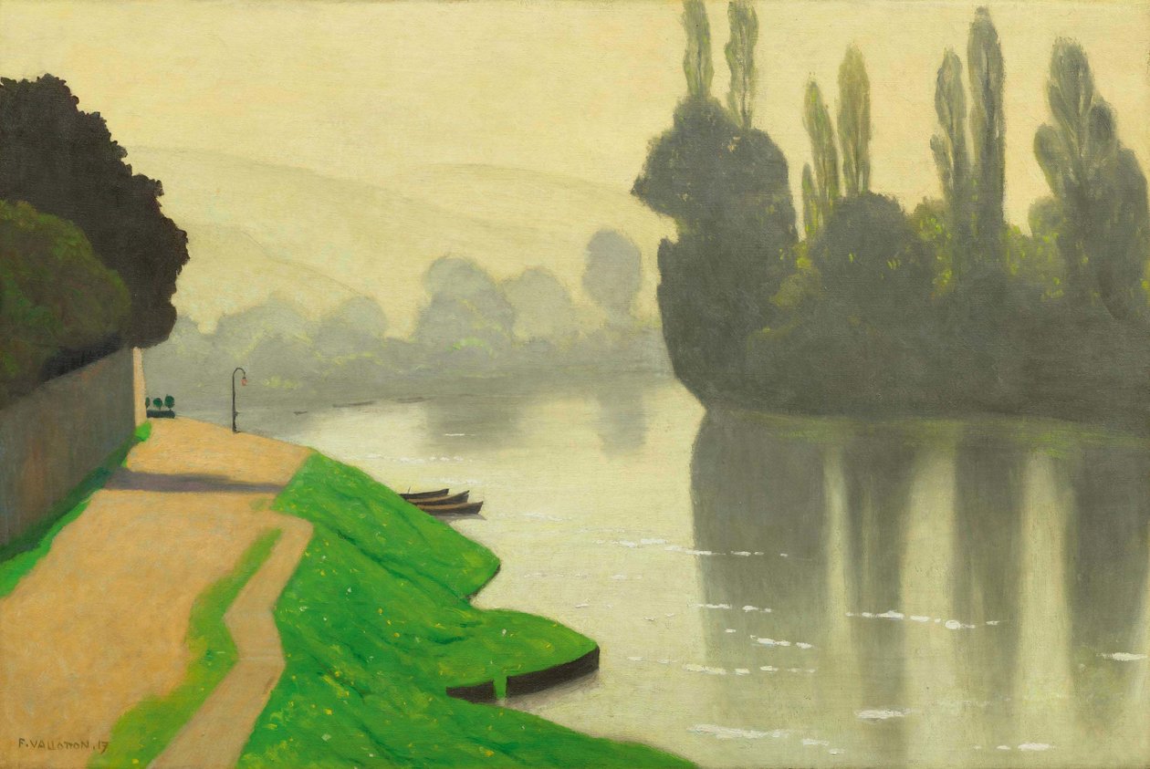 Morgentåke ved Andelys, 1917. av Felix Edouard Vallotton