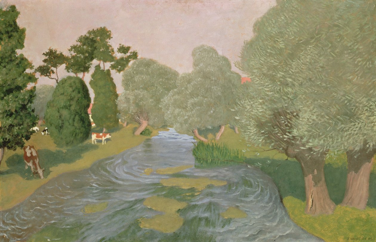 Normandie landskap av Felix Edouard Vallotton