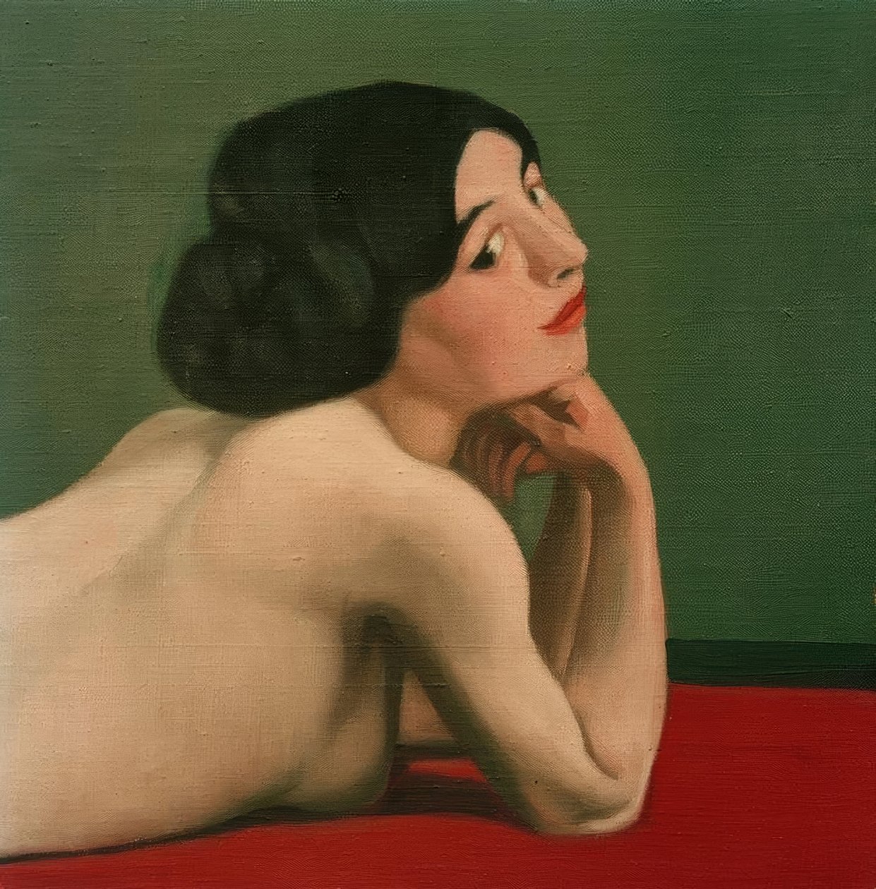 Naken liggende på den røde løperen av Felix Edouard Vallotton
