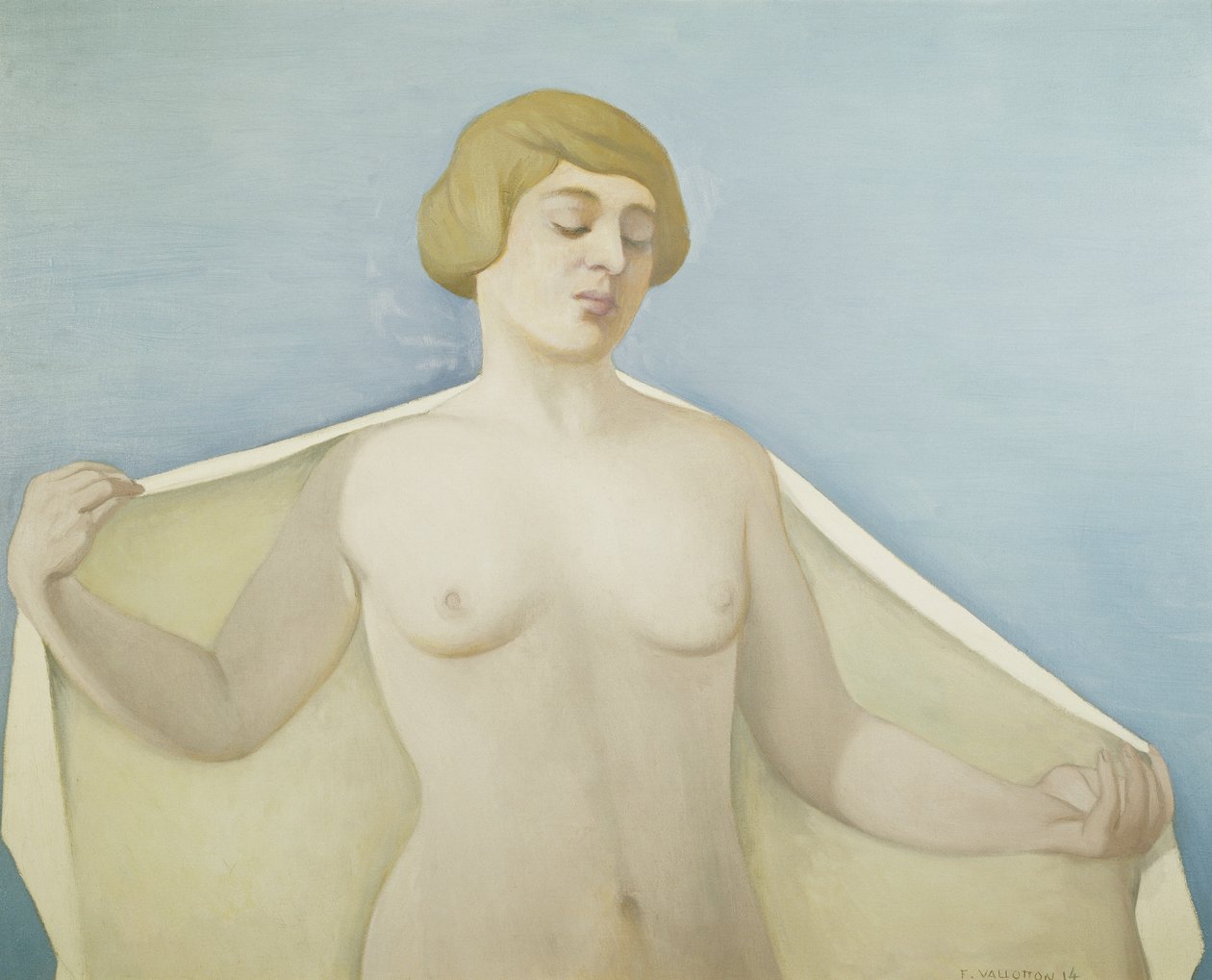 Ut av badet; Sortie du Bain, 1914 av Felix Edouard Vallotton
