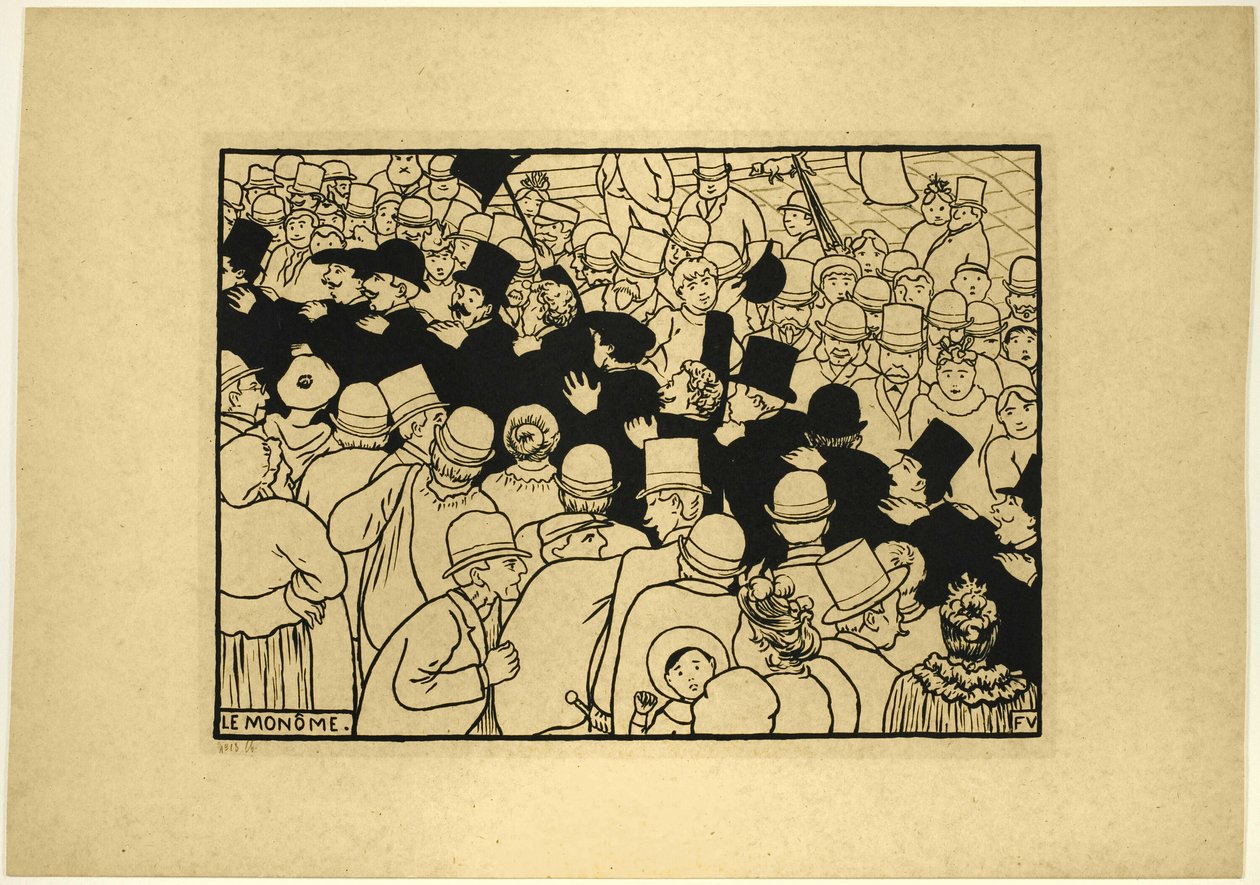 Paradere gjennom gatene i én fil av Felix Edouard Vallotton