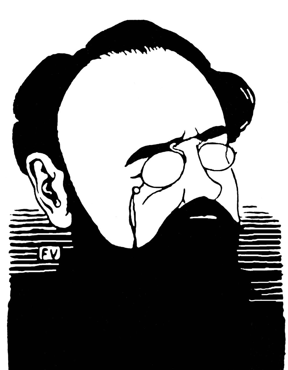 Portrett av Emile Zola (1840-1902), fransk forfatter. Gravering av Felix Edouard Vallotton (1865-1925) av Felix Edouard Vallotton