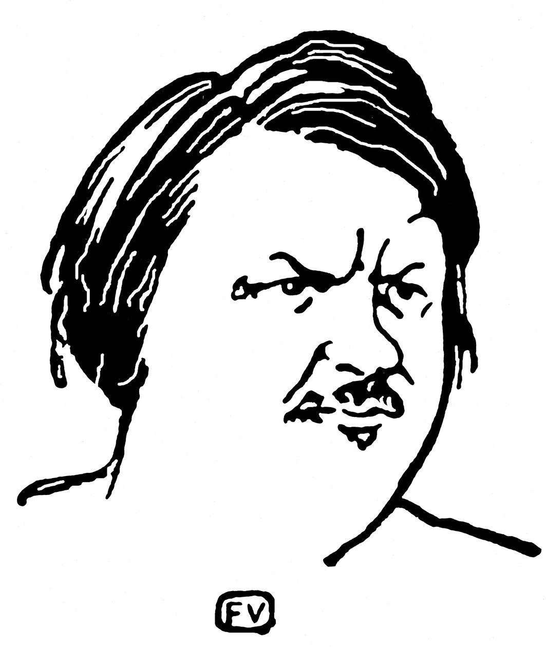 Portrait of Honor de Balzac (1799-1850) av Felix Edouard Vallotton