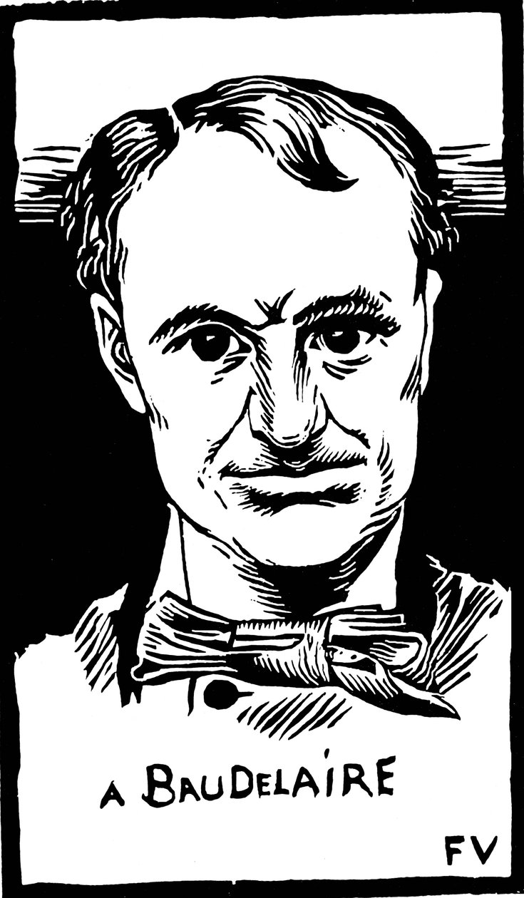 Portrett av Charles Baudelaire (1821-1867) av Felix Edouard Vallotton