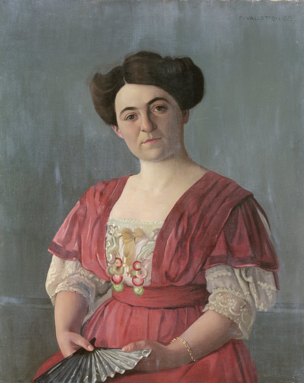 Portrett av fru Haasen, 1908 av Felix Edouard Vallotton