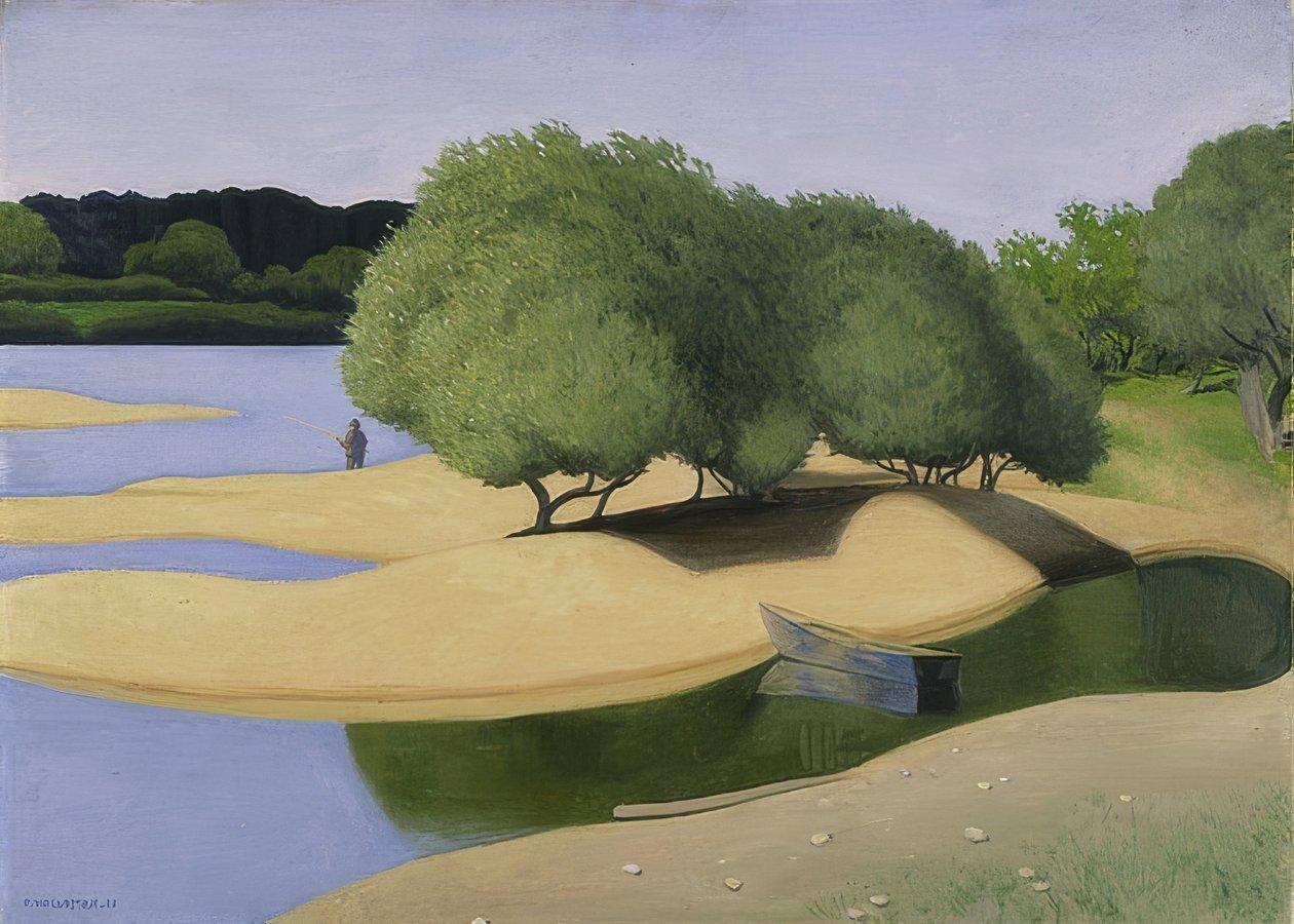 Sandbänke an der Loire (Des Sables ved bredden av Loire). 1923 av Felix Edouard Vallotton