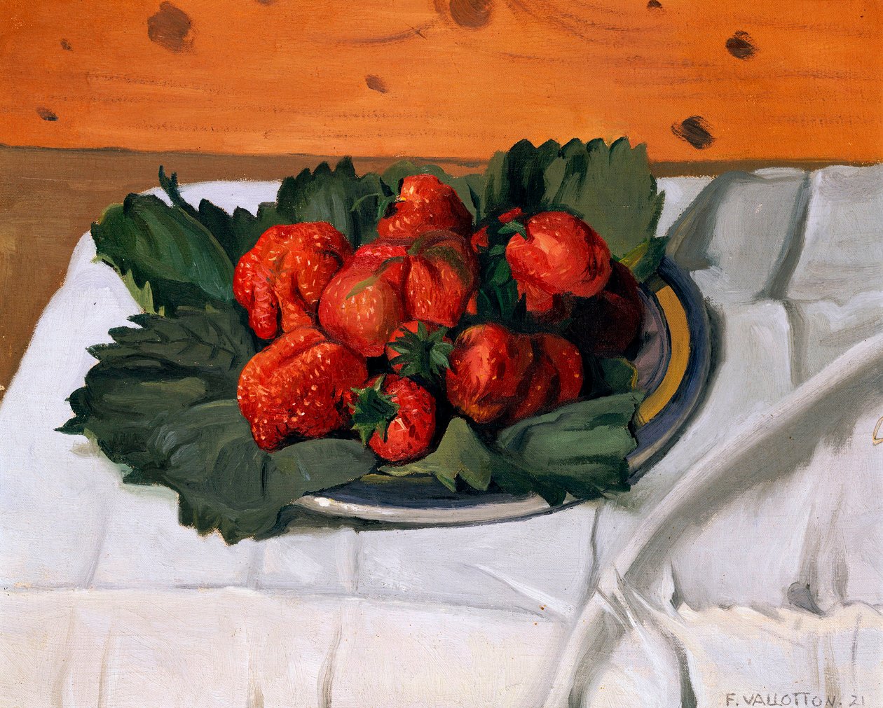 Stilleben med jordbær, 1921 av Felix Edouard Vallotton