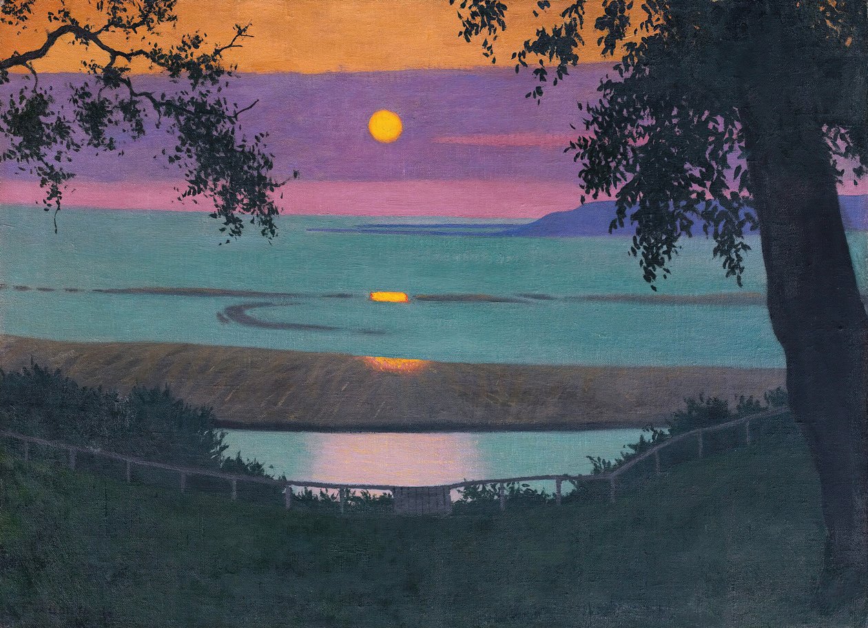 Sunset At Grace, Orange And Violet Sky, 1918. av Felix Edouard Vallotton