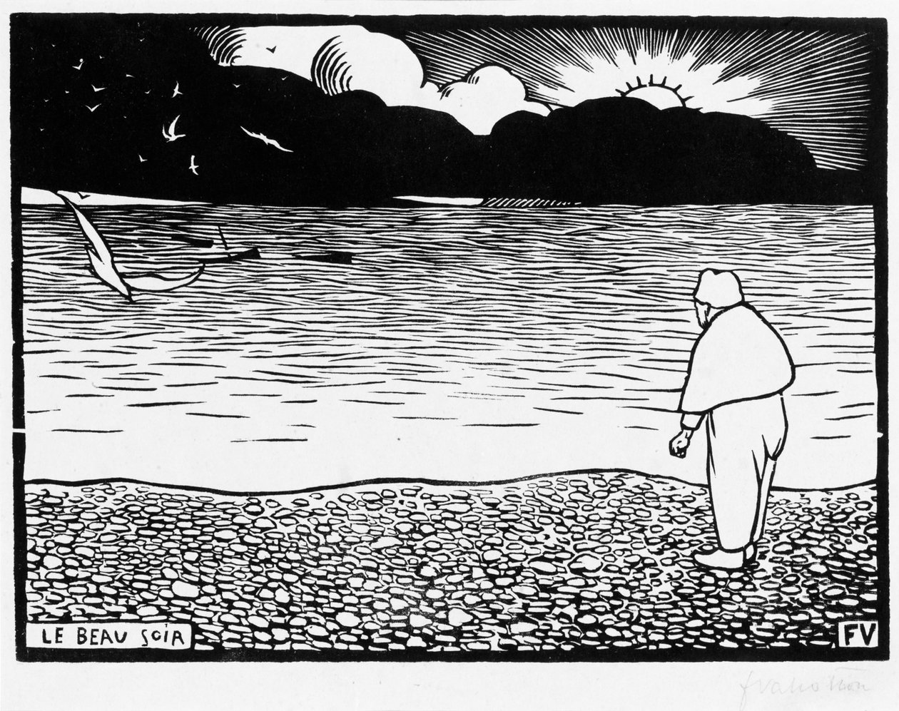 Den vakre kvelden, 1892 av Felix Edouard Vallotton
