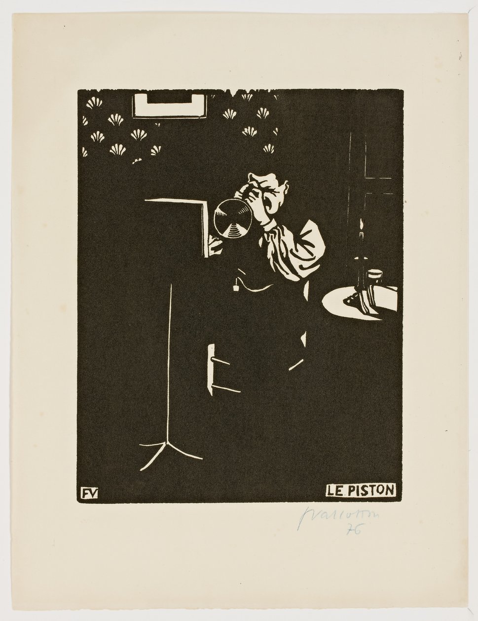 The Cornet, fra serien "Musical Instruments", 1896-97 av Felix Edouard Vallotton
