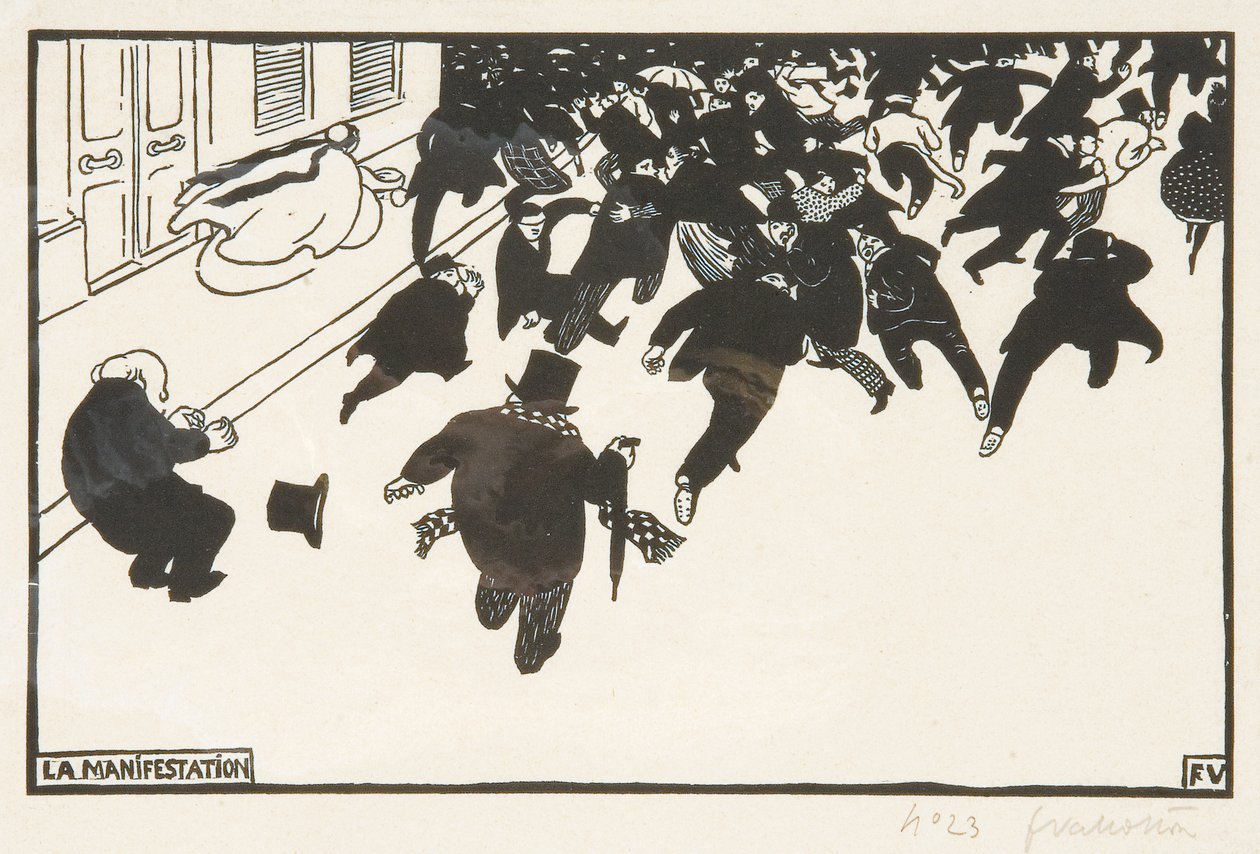 Demonstrasjonen, 1893 av Felix Edouard Vallotton