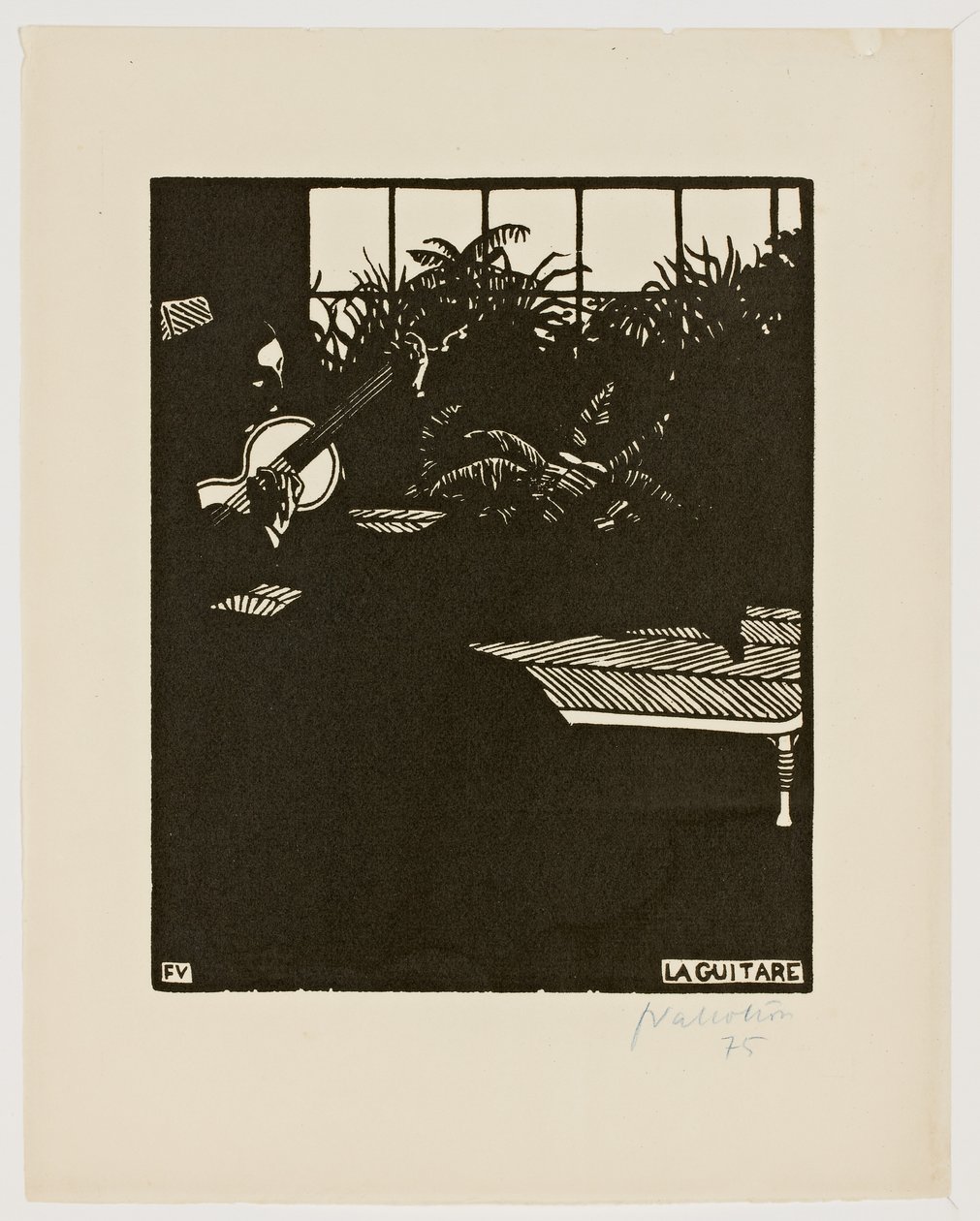 The Guitar, fra serien "Musical Instruments", V, 1897 av Felix Edouard Vallotton