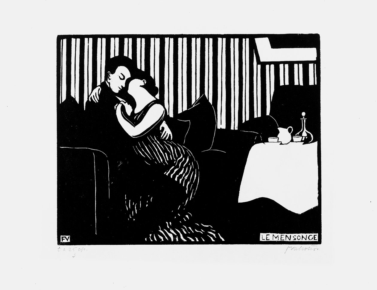 Løgnen, 1897-98 av Felix Edouard Vallotton