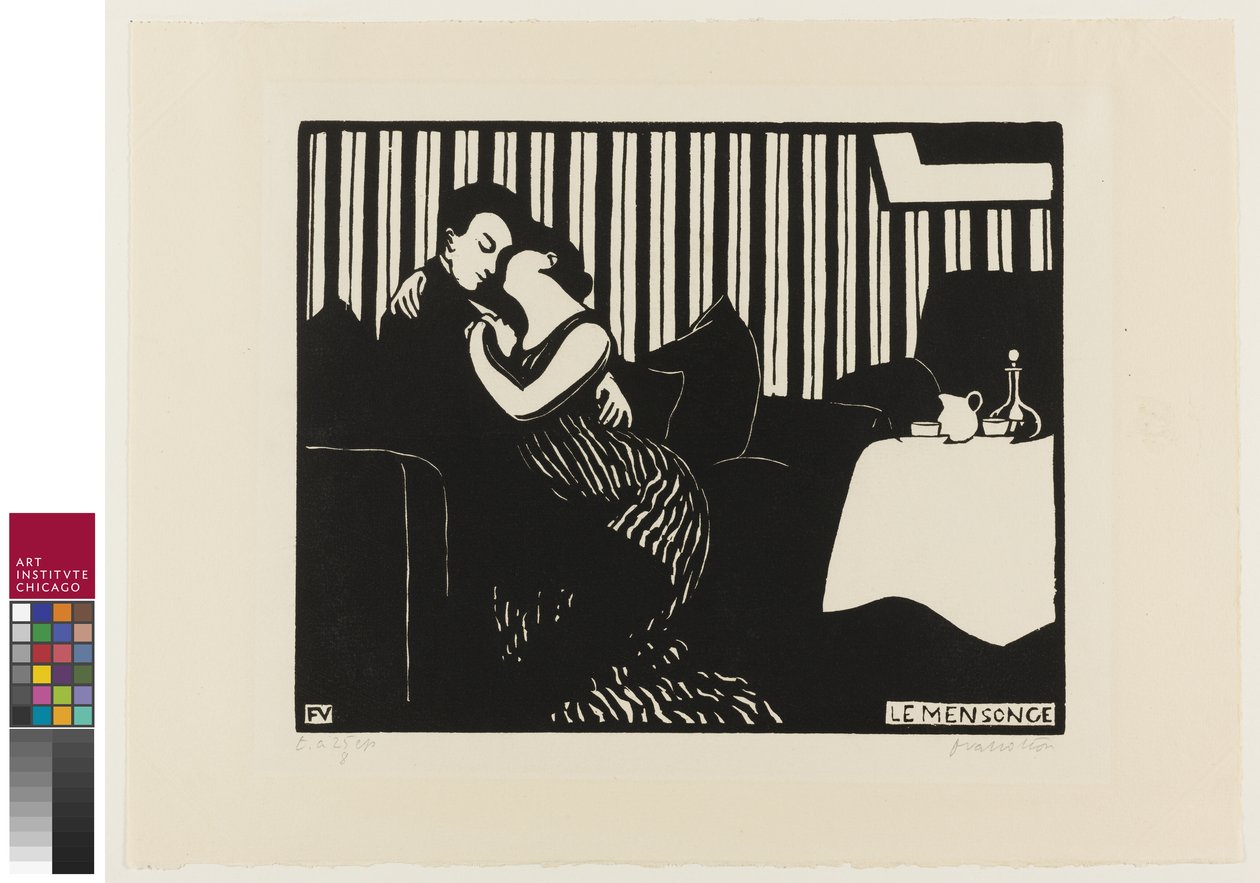 The Lie, plate en fra Intimacies, 1897 av Felix Edouard Vallotton